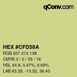 Color code: HEX #CFD58A | qconv.com