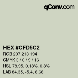 Color code: HEX #CFD5C2 | qconv.com