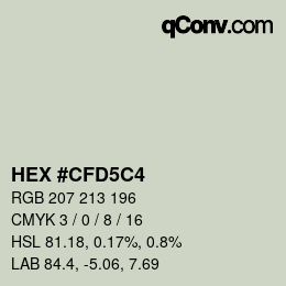 Farbcode: HEX #CFD5C4 | qconv.com