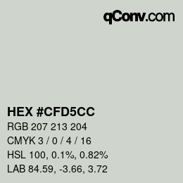 Color code: HEX #CFD5CC | qconv.com