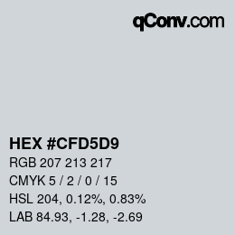 颜色代码: HEX #CFD5D9 | qconv.com