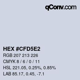 颜色代码: HEX #CFD5E2 | qconv.com