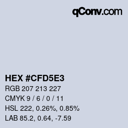 Farbcode: HEX #CFD5E3 | qconv.com