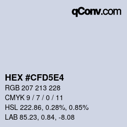 颜色代码: HEX #CFD5E4 | qconv.com