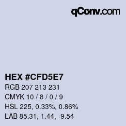 Código de color: HEX #CFD5E7 | qconv.com