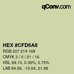 Color code: HEX #CFD6A8 | qconv.com