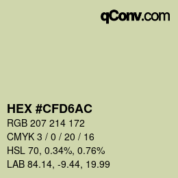 Color code: HEX #CFD6AC | qconv.com