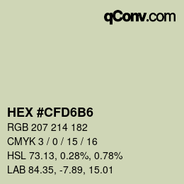 Color code: HEX #CFD6B6 | qconv.com