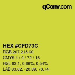 Color code: HEX #CFD73C | qconv.com