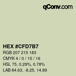 颜色代码: HEX #CFD7B7 | qconv.com
