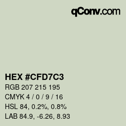 颜色代码: HEX #CFD7C3 | qconv.com