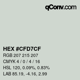 Color code: HEX #CFD7CF | qconv.com