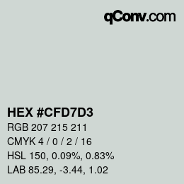 カラーコード: HEX #CFD7D3 | qconv.com