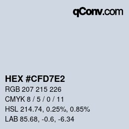 Color code: HEX #CFD7E2 | qconv.com