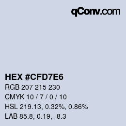 Color code: HEX #CFD7E6 | qconv.com