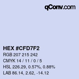 Color code: HEX #CFD7F2 | qconv.com