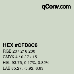 Color code: HEX #CFD8C8 | qconv.com