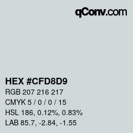 Color code: HEX #CFD8D9 | qconv.com