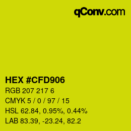 Color code: HEX #CFD906 | qconv.com