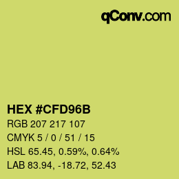 Code couleur: HEX #CFD96B | qconv.com
