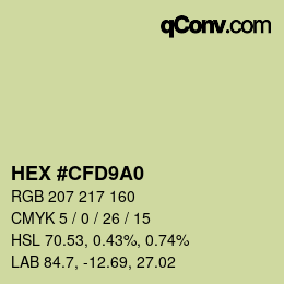 Color code: HEX #CFD9A0 | qconv.com