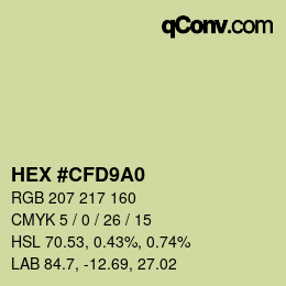 カラーコード: HEX #CFD9A0 | qconv.com