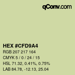 Color code: HEX #CFD9A4 | qconv.com