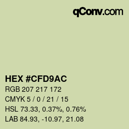 颜色代码: HEX #CFD9AC | qconv.com