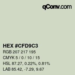 Color code: HEX #CFD9C3 | qconv.com