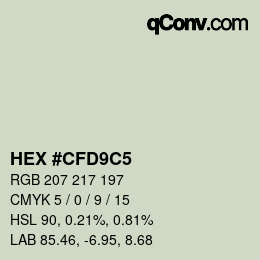 Color code: HEX #CFD9C5 | qconv.com