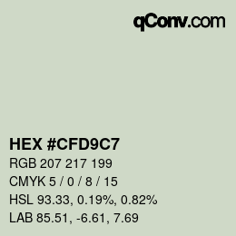 カラーコード: HEX #CFD9C7 | qconv.com