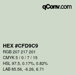 Color code: HEX #CFD9C9 | qconv.com