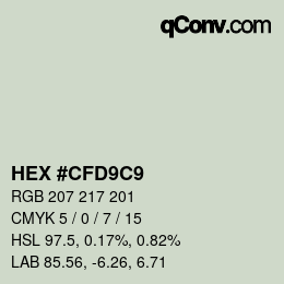 Color code: HEX #CFD9C9 | qconv.com