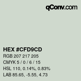 Color code: HEX #CFD9CD | qconv.com