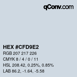 カラーコード: HEX #CFD9E2 | qconv.com