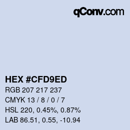 カラーコード: HEX #CFD9ED | qconv.com