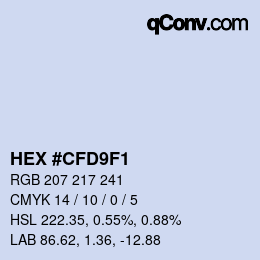 Color code: HEX #CFD9F1 | qconv.com