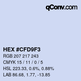 Color code: HEX #CFD9F3 | qconv.com