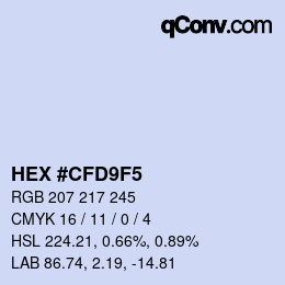 Color code: HEX #CFD9F5 | qconv.com