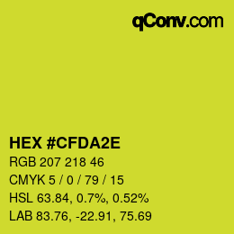 Color code: HEX #CFDA2E | qconv.com