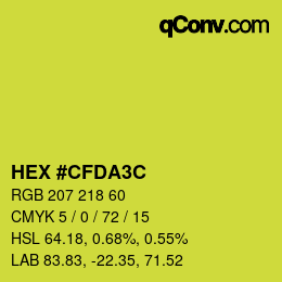 Color code: HEX #CFDA3C | qconv.com