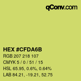 Color code: HEX #CFDA6B | qconv.com