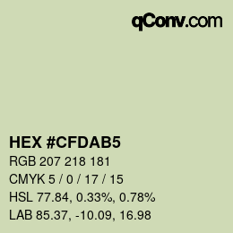 カラーコード: HEX #CFDAB5 | qconv.com