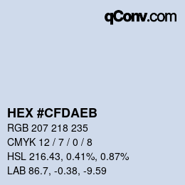 Color code: HEX #CFDAEB | qconv.com