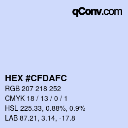 Código de color: HEX #CFDAFC | qconv.com