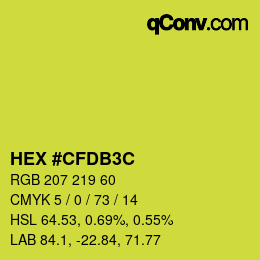 Color code: HEX #CFDB3C | qconv.com