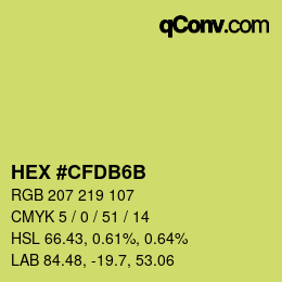 カラーコード: HEX #CFDB6B | qconv.com