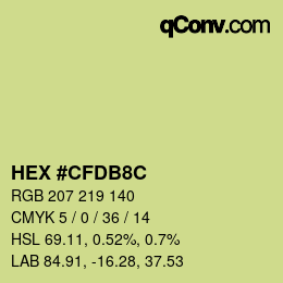 Color code: HEX #CFDB8C | qconv.com