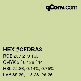 Color code: HEX #CFDBA3 | qconv.com