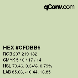 カラーコード: HEX #CFDBB6 | qconv.com